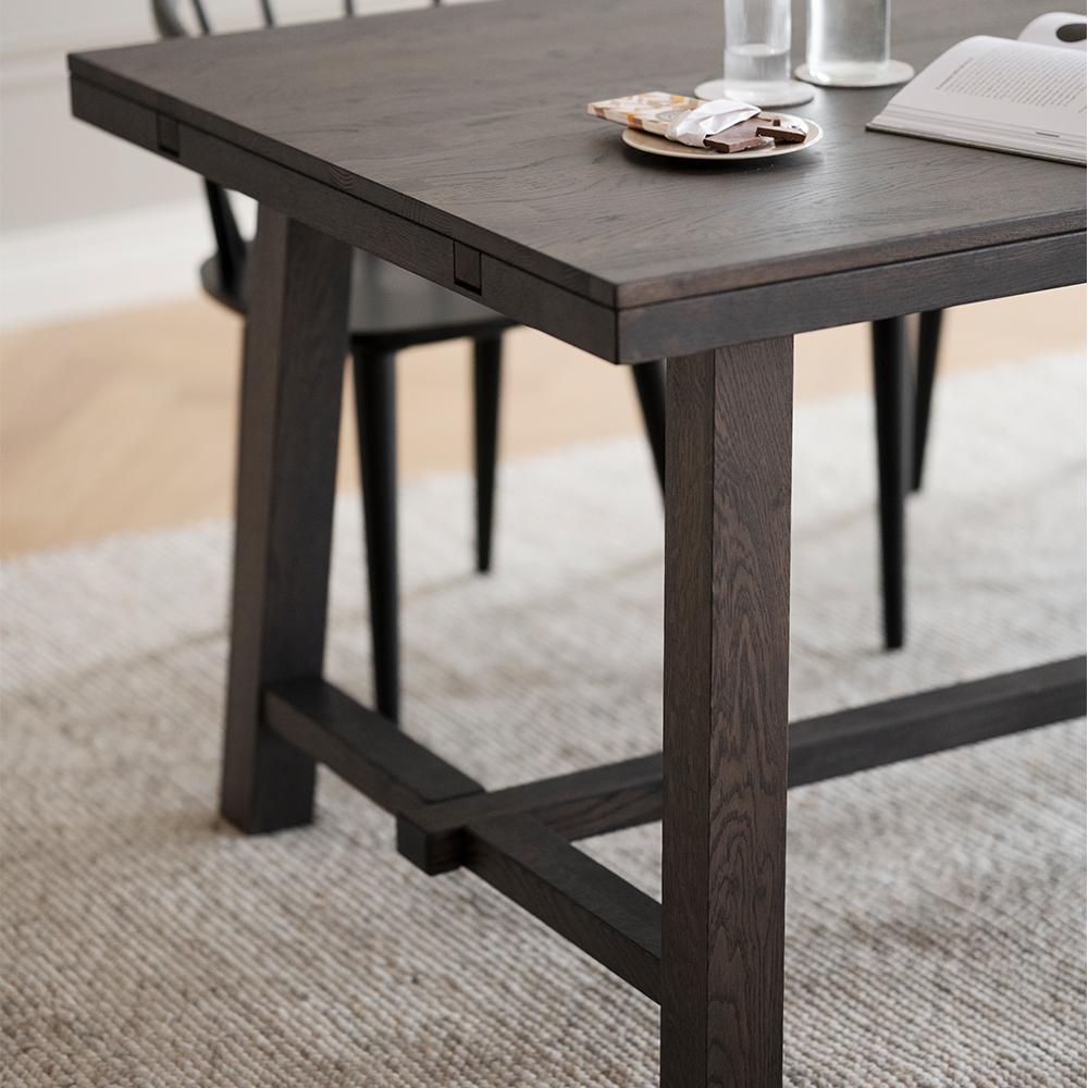 Eettafel Brooklyn Donkerbruin verlengbaar 220 x 95 cm