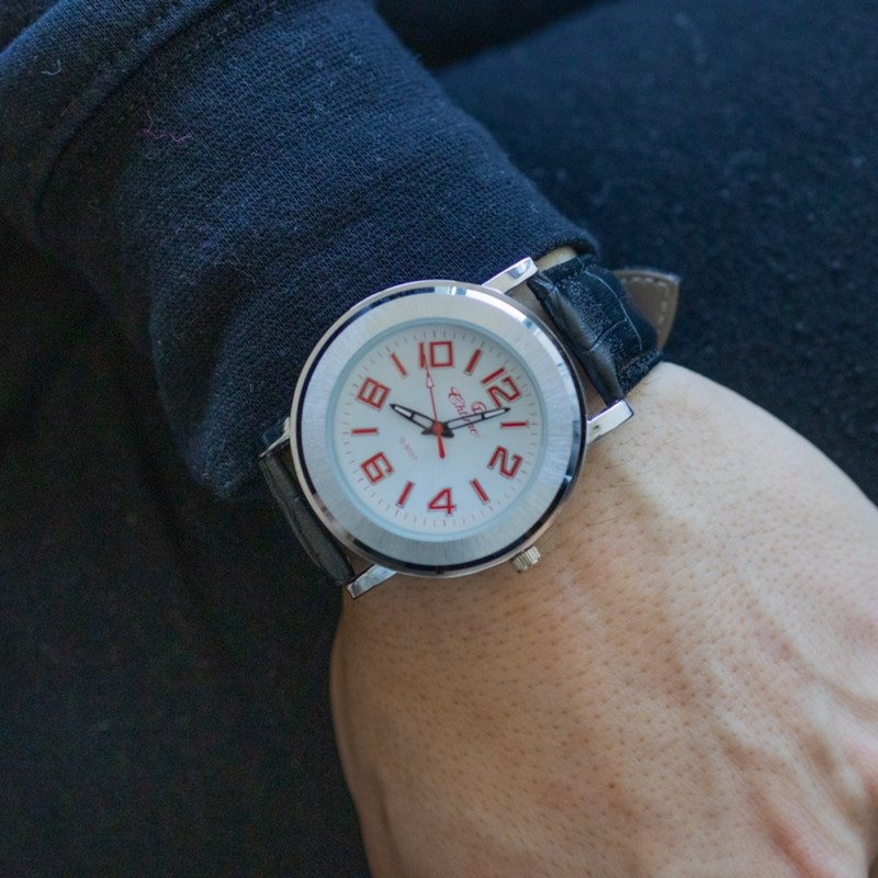 Montre Homme CHTIME bracelet Cuir Noir