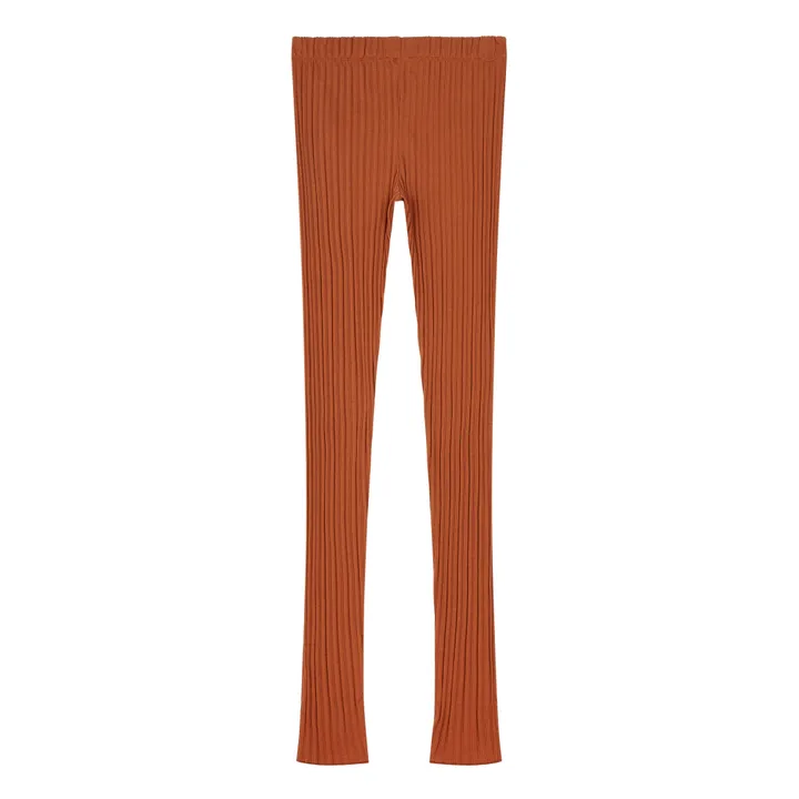 SMALLABLE BASICS Legging Femme Côtelé Coton Bio | Noisette
