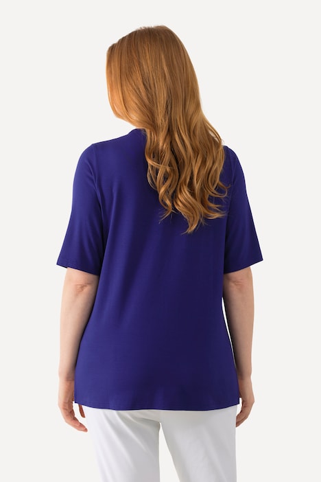T-Shirt, vorne doppellagig, V-Ausschnitt, Halbarm