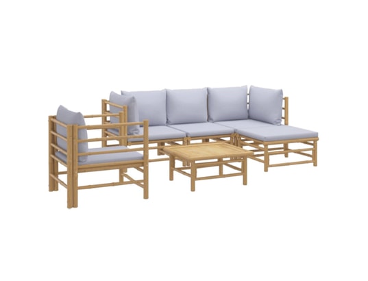 LES TENDANCES - Salon extérieur Salon de jardin-gris-5 places-55x65x30-410075