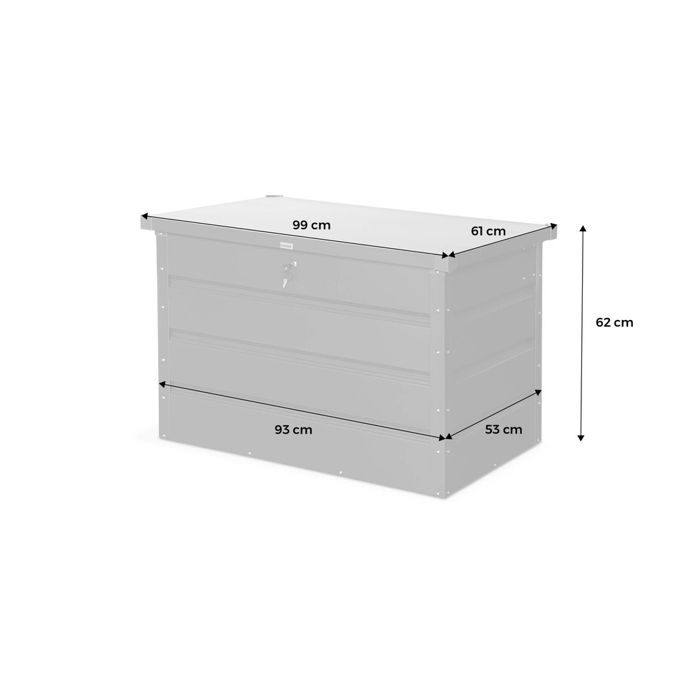 Coffre de jardin en métal -dallas - 285l gris aluminiun