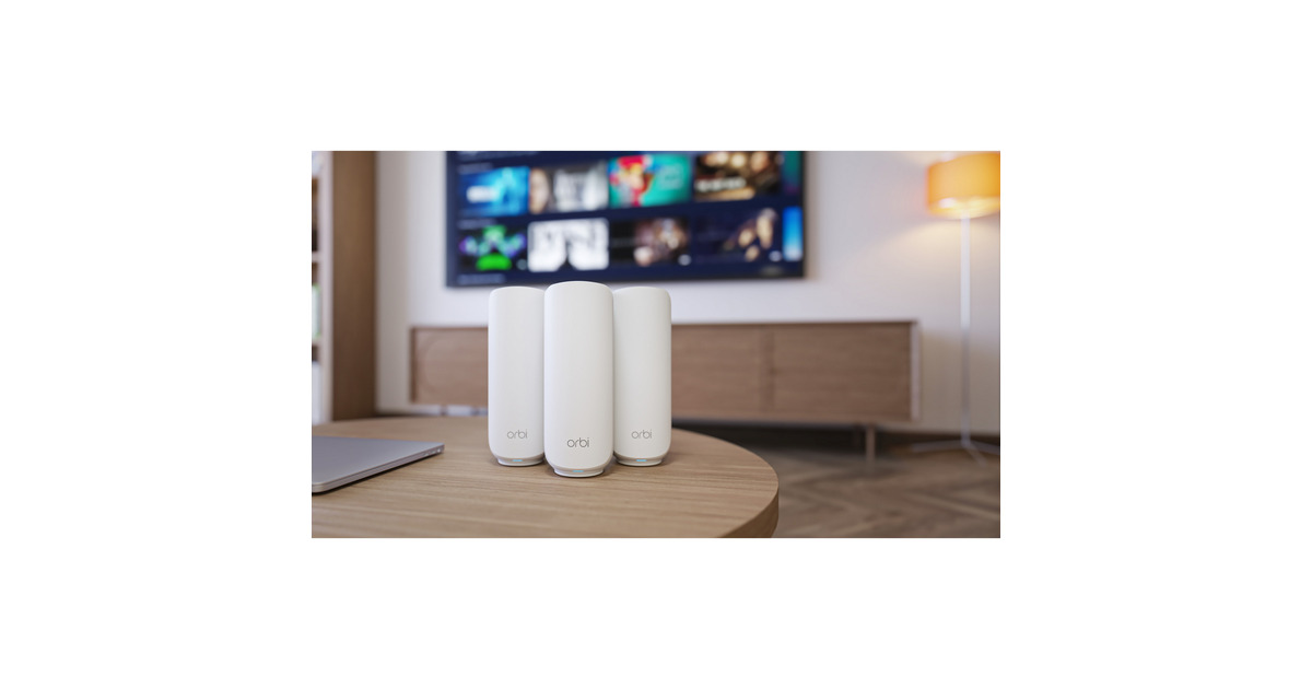 NetgearOrbi 370 WiFi Mesh Systeem, Dual-Band WiFi 7-Mesh Systeem, 3 stuks mesh router  (Wit, 1x Orbi WiFi 7-router (RBE371), 2x Orbi WiFi 7-satellieten (RBE370))