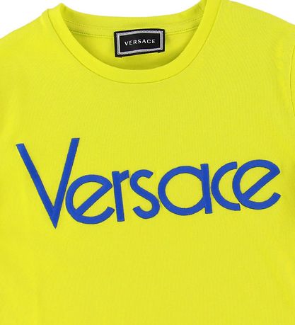 Versace T-Shirt - Neongrün/Blau m. Logo