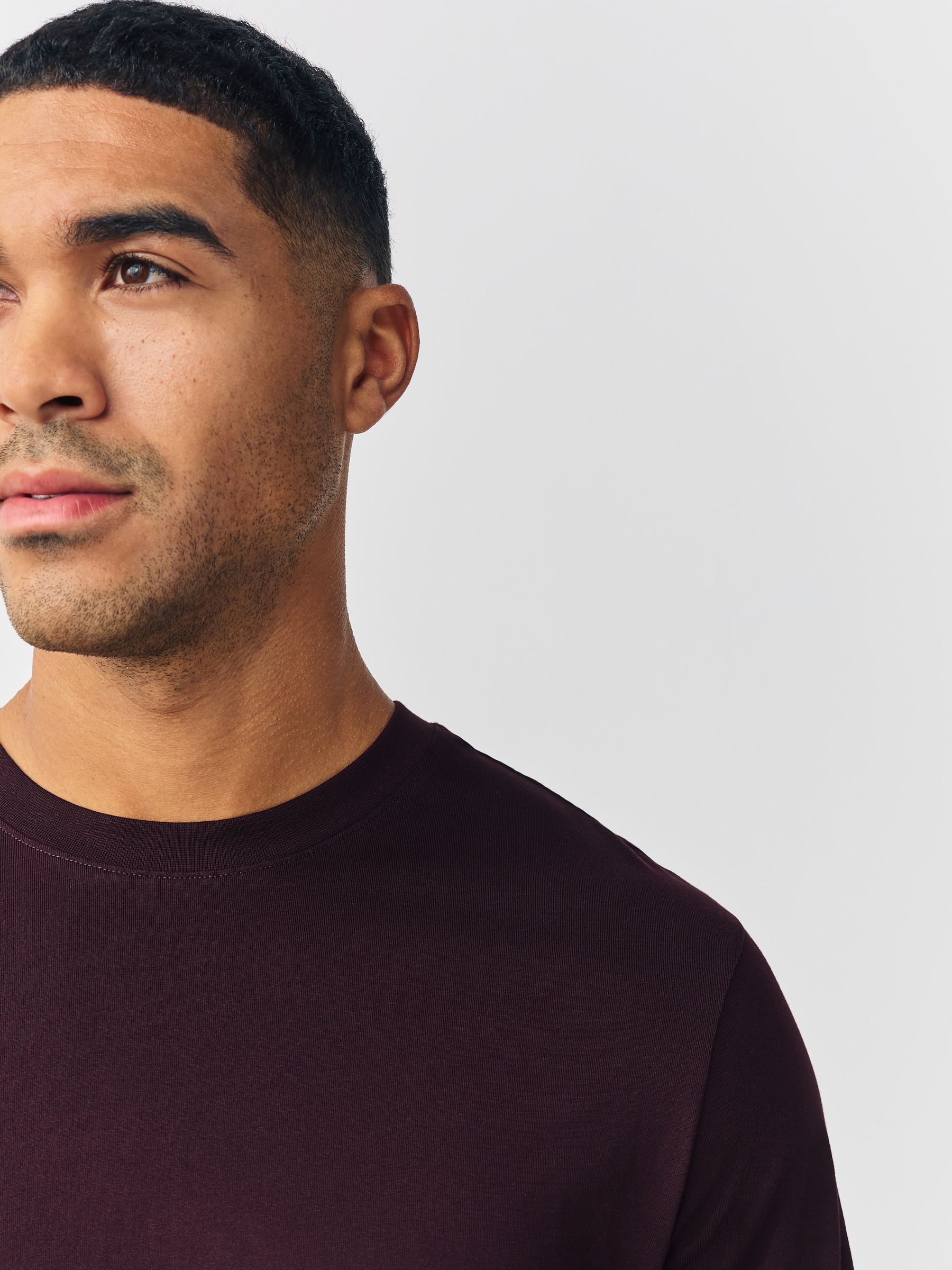 Paarse vijg - Normale Pasvorm - T-shirt met lange mouwen en ronde hals
