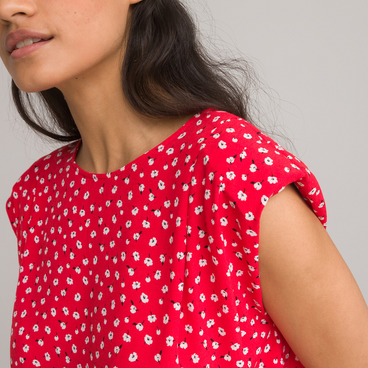 COLEÇÕES LA REDOUTE<br>Blusa sem mangas, ombreiras, estampa floral