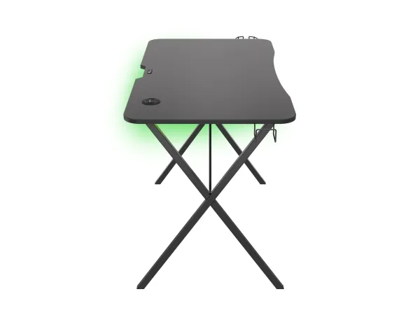 Genesis Holm 200 RGB - Skrivebord - rektangulær med konturerede hjørner - sort