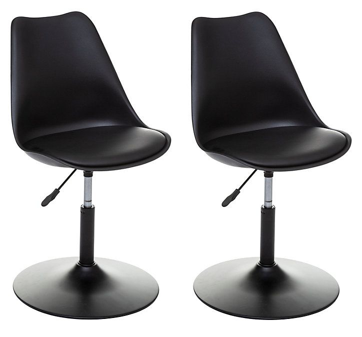 Lot de 2 chaises de table réglable Aiko noir