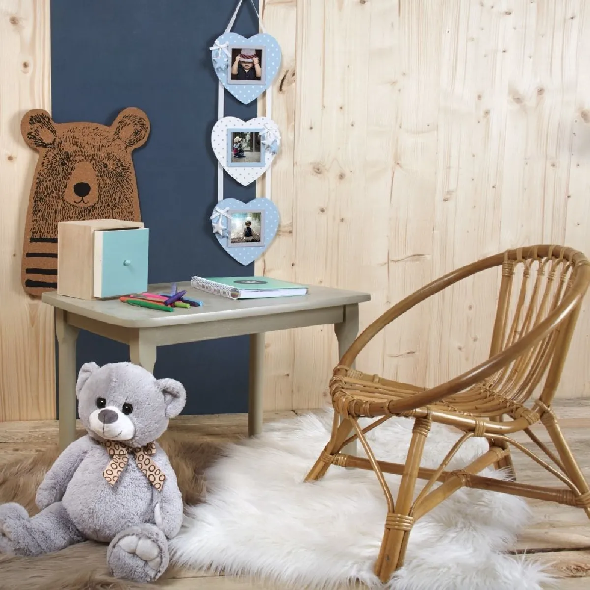Aubry Gaspard Table Enfant Gris Clair