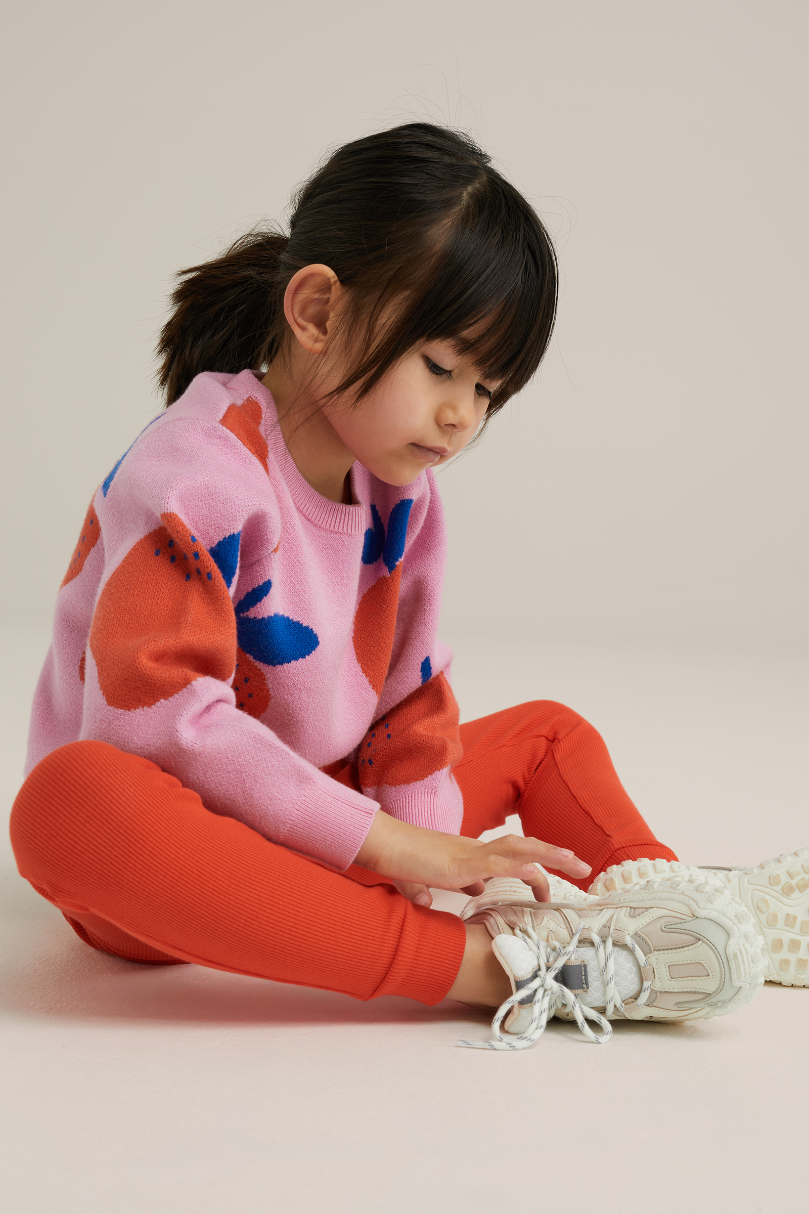 Meisjes legging met ribstructuur WE Fashion Feloranje