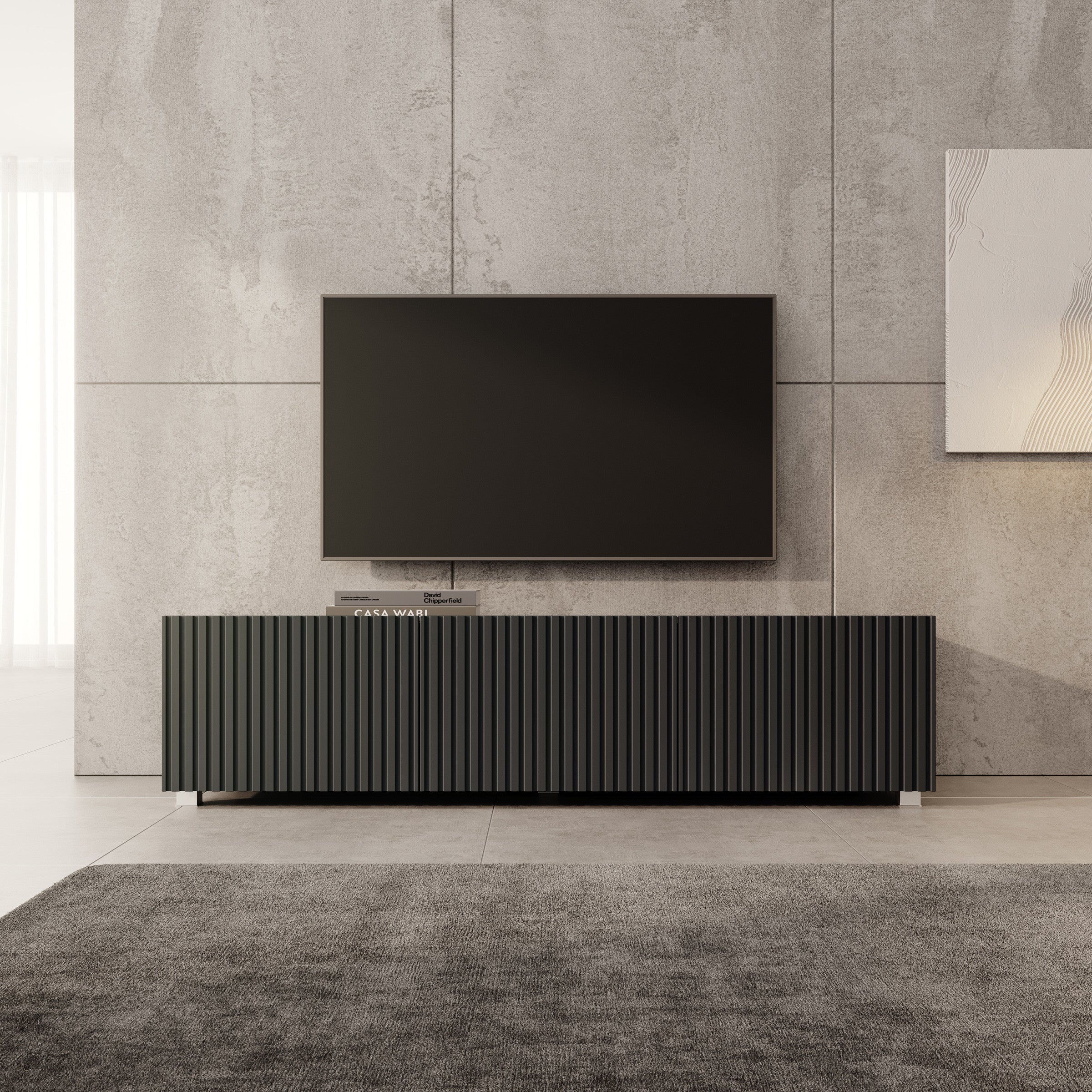 Kenderes - TV-Meubel - Zwart - 150x41x38 cm