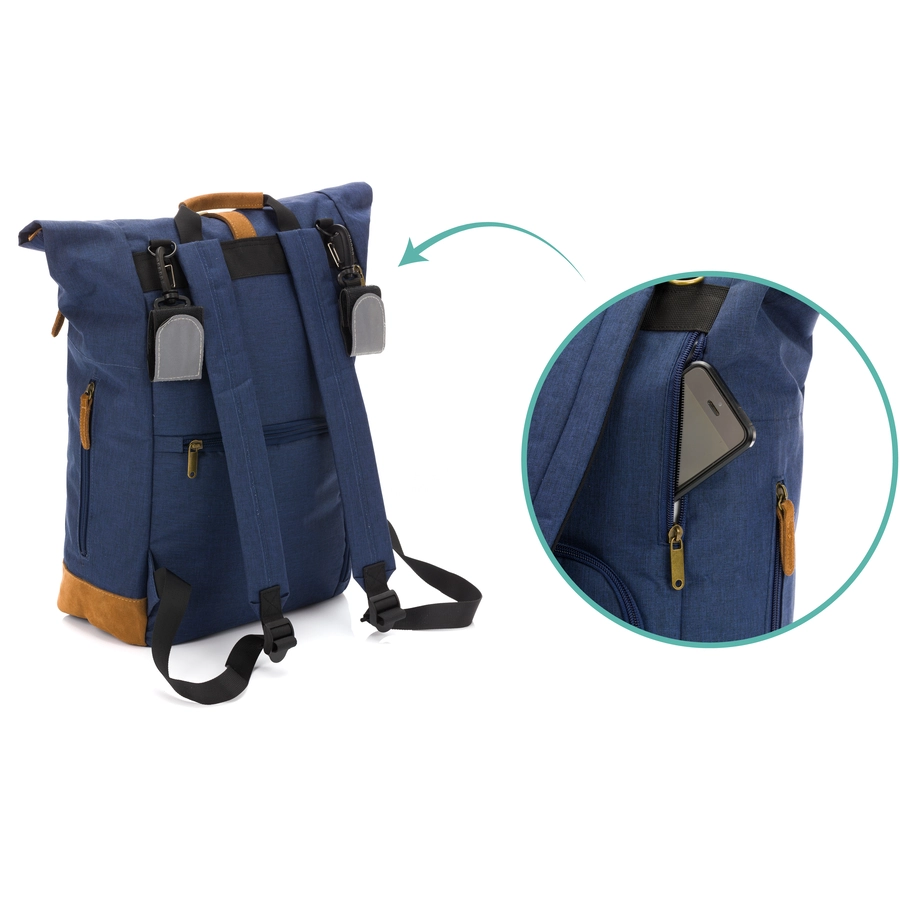 fillikid Wickelrucksack Rolltop Berlin Navy Melange