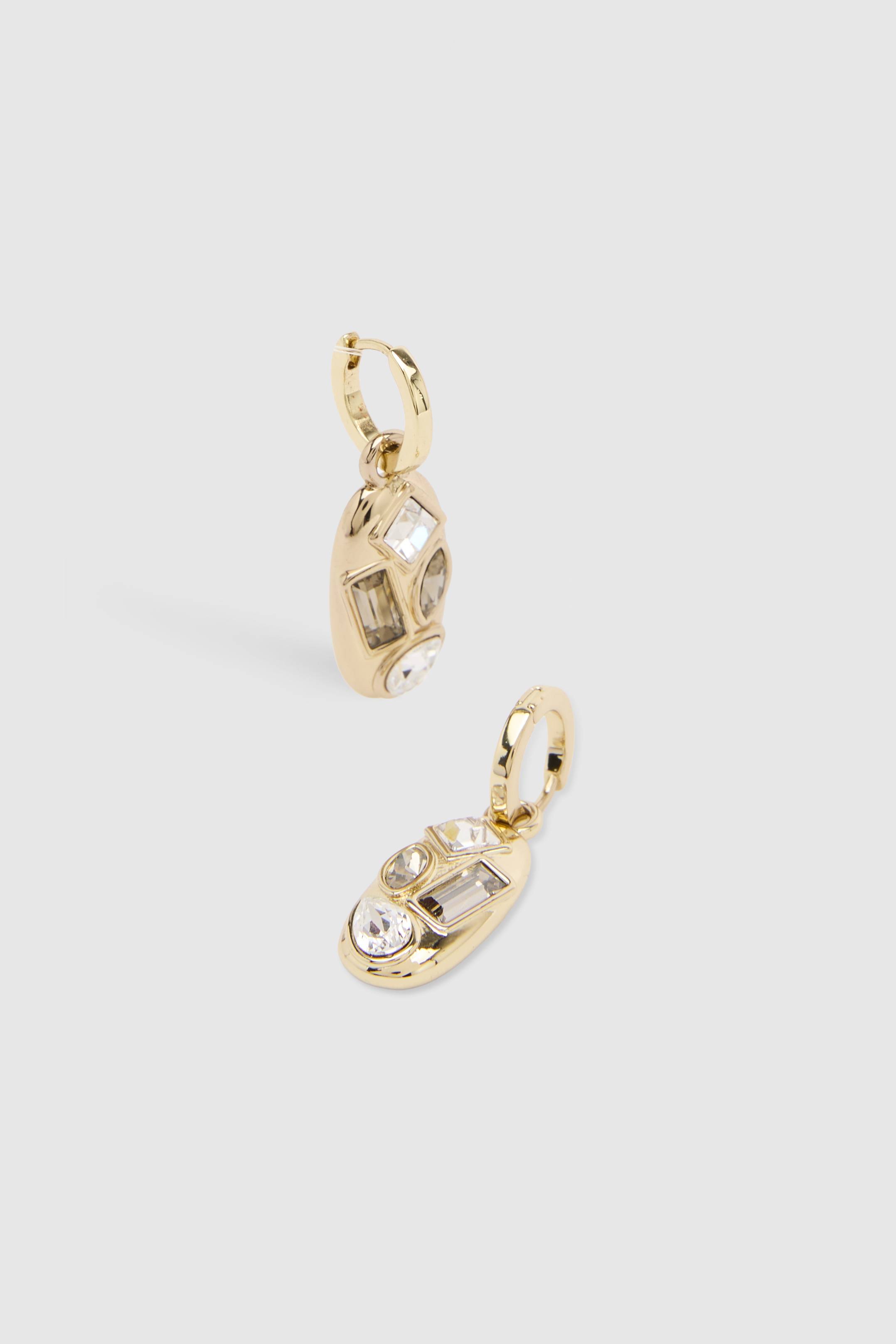 KarenMillen Boucles D'oreilles Pendantes Galets De Cristal