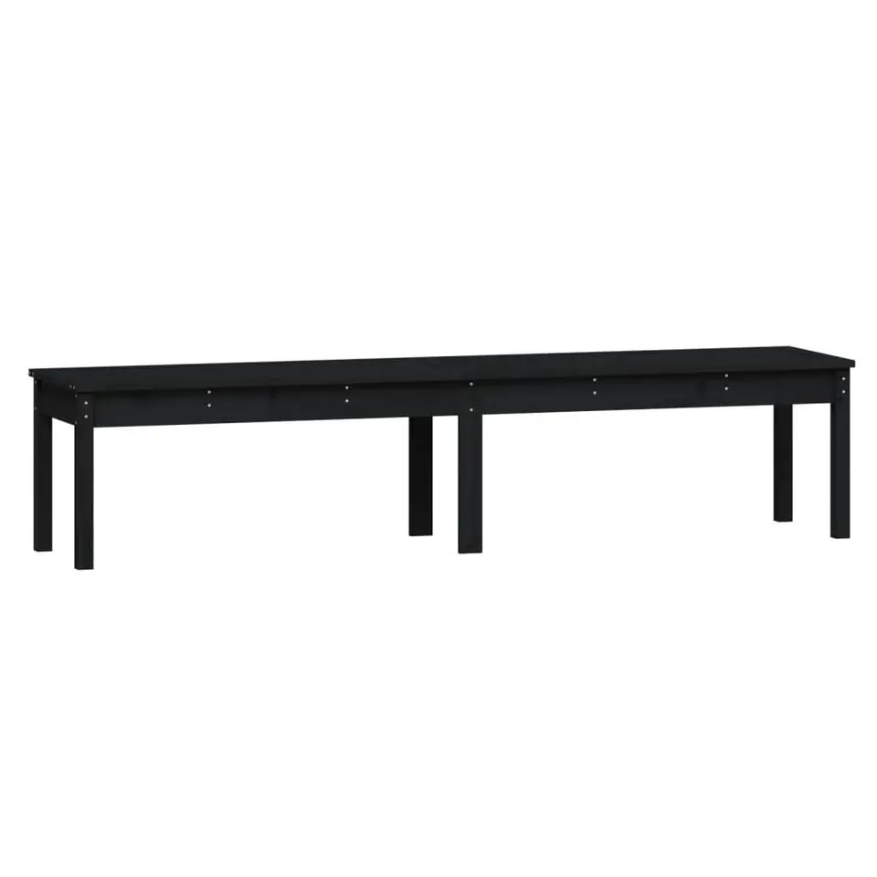 vidaXL - Tuinbank 2-zits - Zwart - Grenenhout - 203.5 x 44 x 45 cm