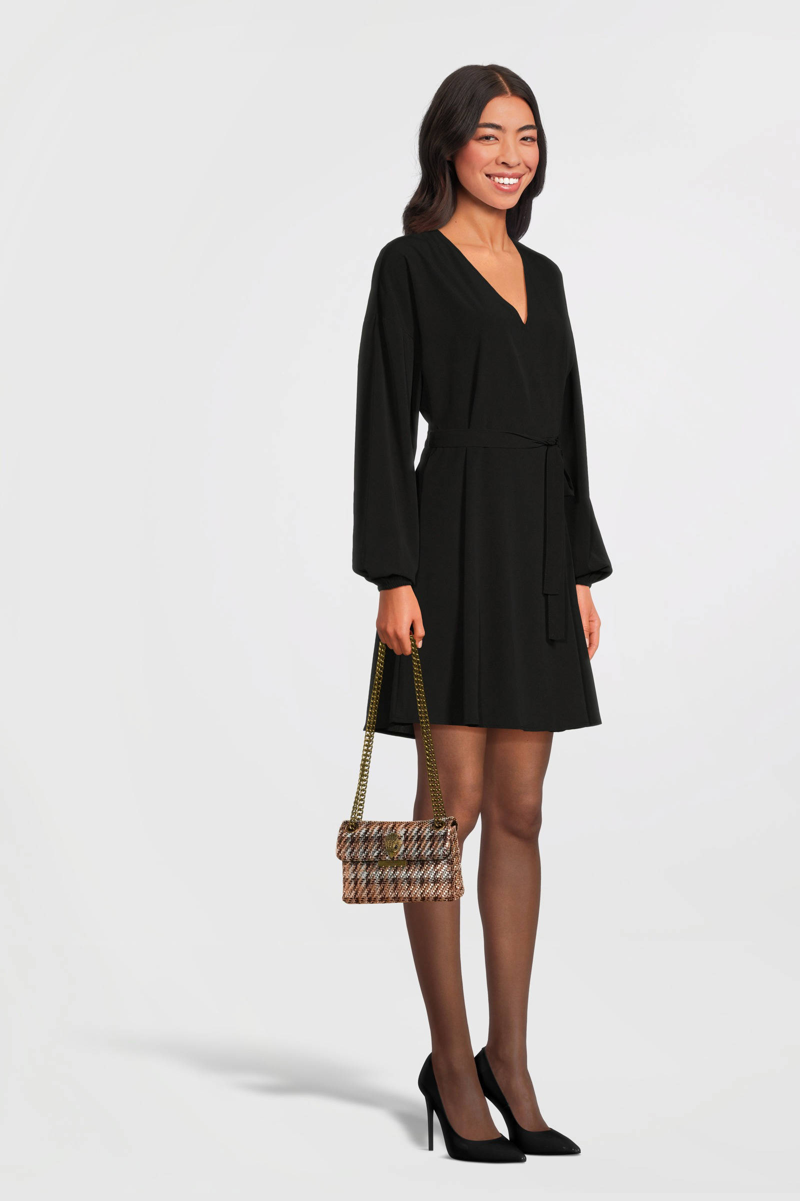 Kurt Geiger gevlochten crossbody tas Mini Kensington bronskleurig