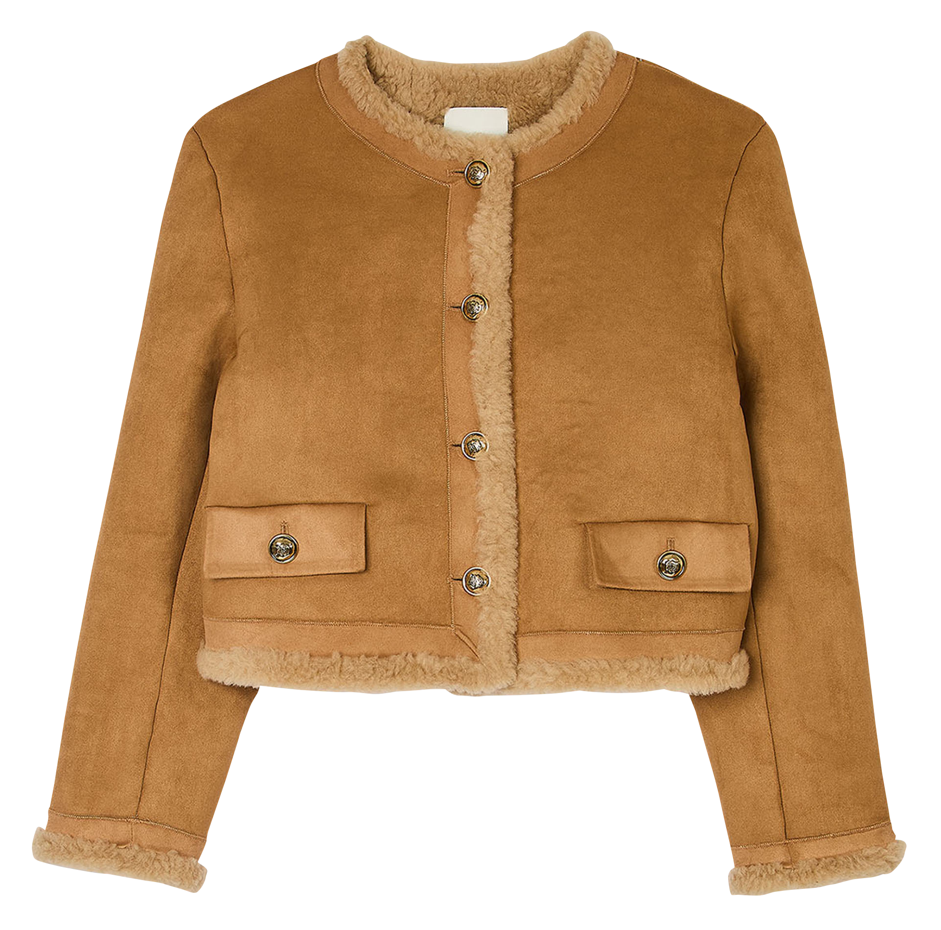 Veste courte effet fourrure | Beige