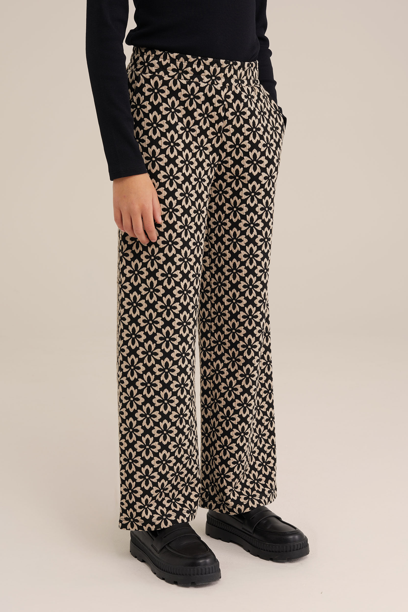 Meisjes broek met dessin WE Fashion Zwart