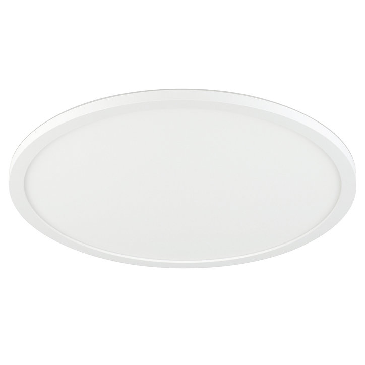 Plafonnier LED intégrée dimmable 3000lm 24W IP44 blanc froid, blanc naturel et blanc chaud GoodHome Flush blanc mat H.2.5 x Ø42 cm