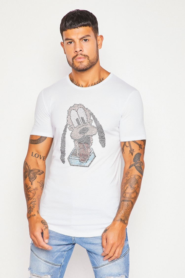 T-shirt blanc illustré