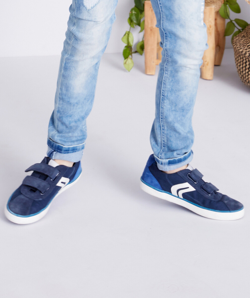 GEOXLES BASKETS BLEUES EN SUÈDE ET TOILE