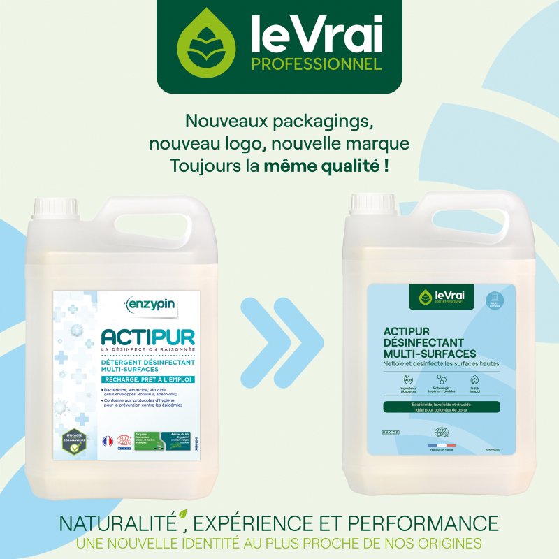 Désinfectant multi-surfaces Actipur Le Vrai Professionnel - Bidon de 5 L