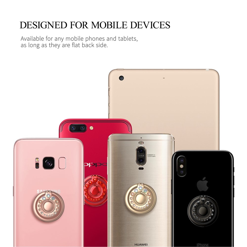 Finger Griff Ring Halterung 360° Grad für Smartphones Swarovski - Roségold