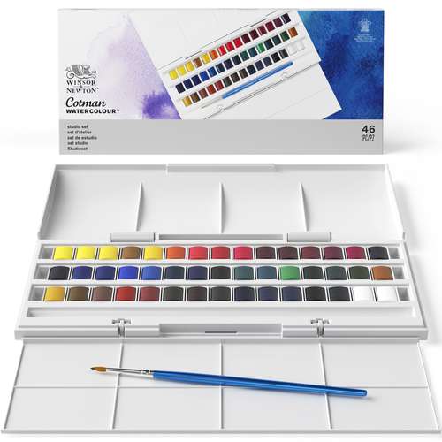 WINSOR & NEWTON Cotman™ Studio Aquarellfarben-Set, 46-teilig