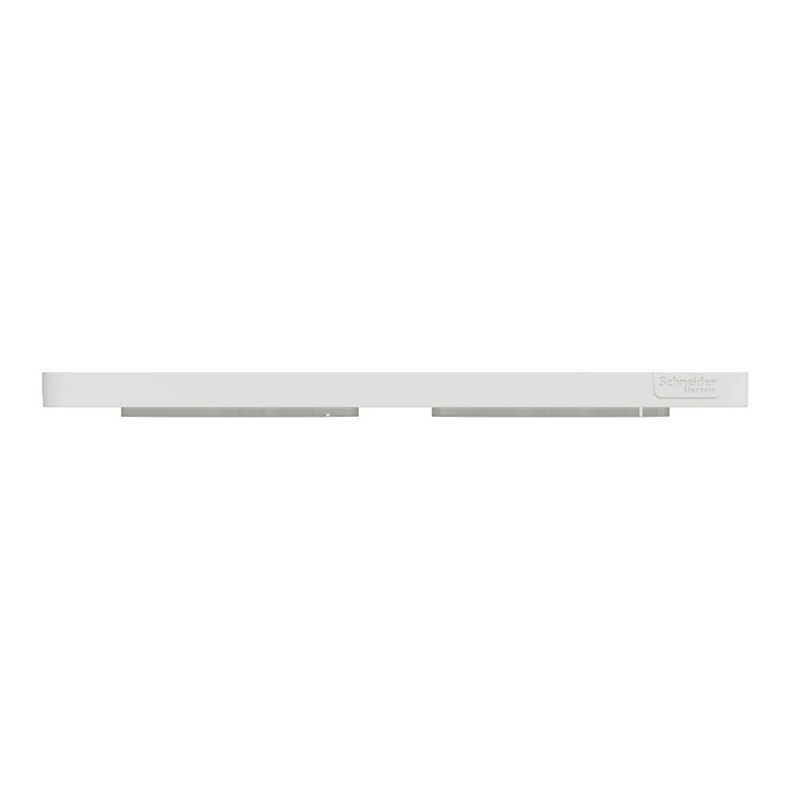 Plaque de finition double Schneider Electric Odace Touch aluminium martelé blanc