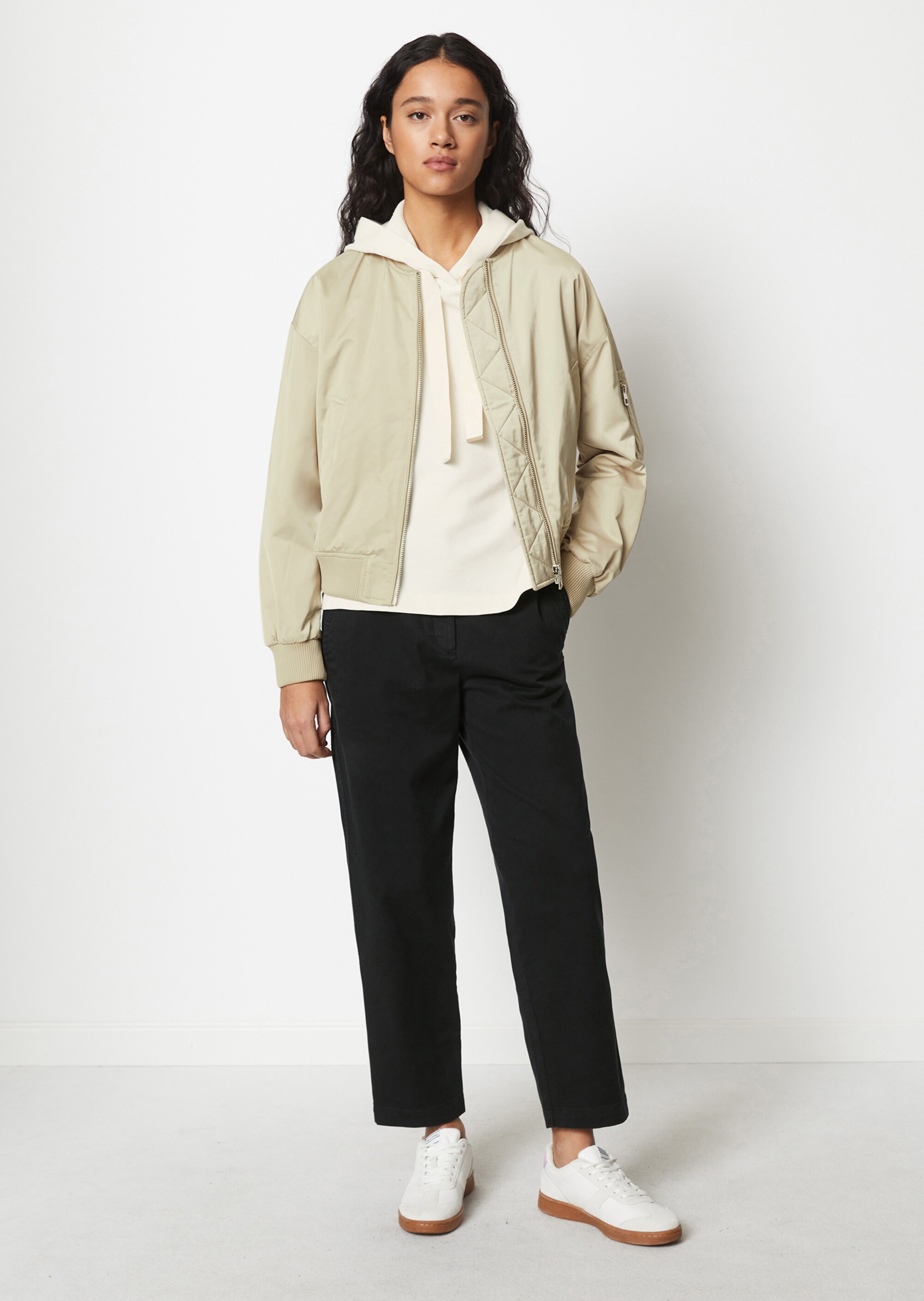 Blouson im Aviator-Stil regularaus recyceltem Polyester-Twill