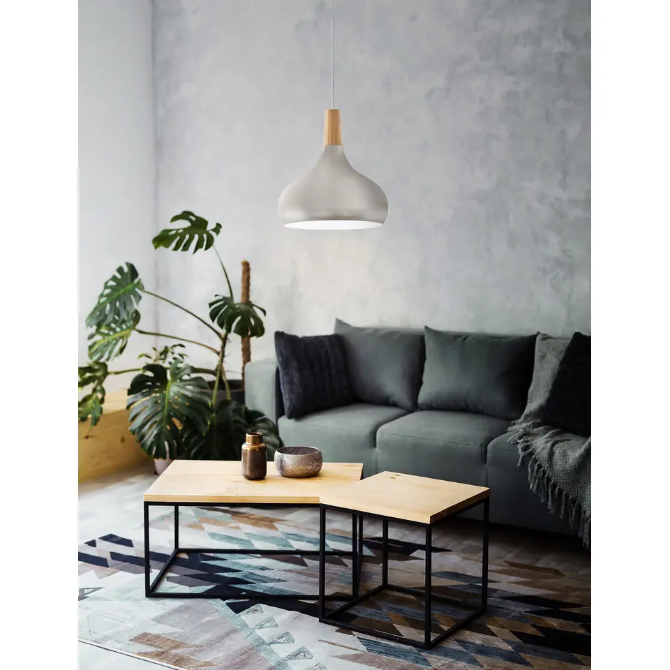 EGLOSabinarHanglamp-E27-Ø28cm-Zilver