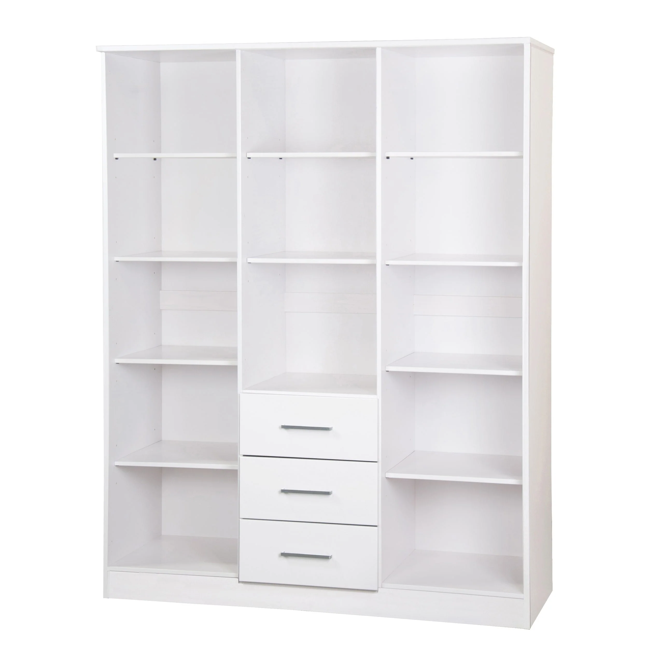 Palace Imports 100% Solid Wood Cosmo 3-Door Wardrobe Armoire with Solid Wood or Mirrored Doors