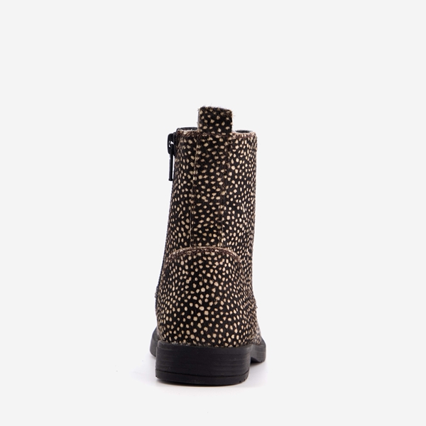 Groot leren meisjes veterboots met stippenprint