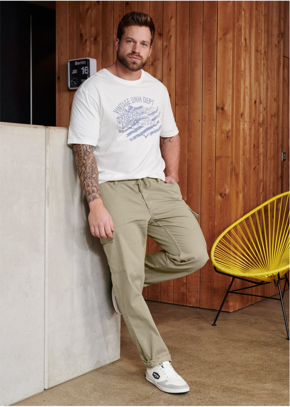 Pantalon cargo Regular Fit coupe confort, Straight