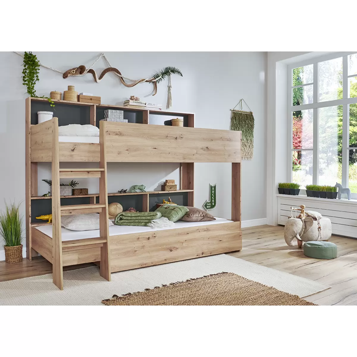 Etagenbett Surava 2x90x200 Artisan Eiche