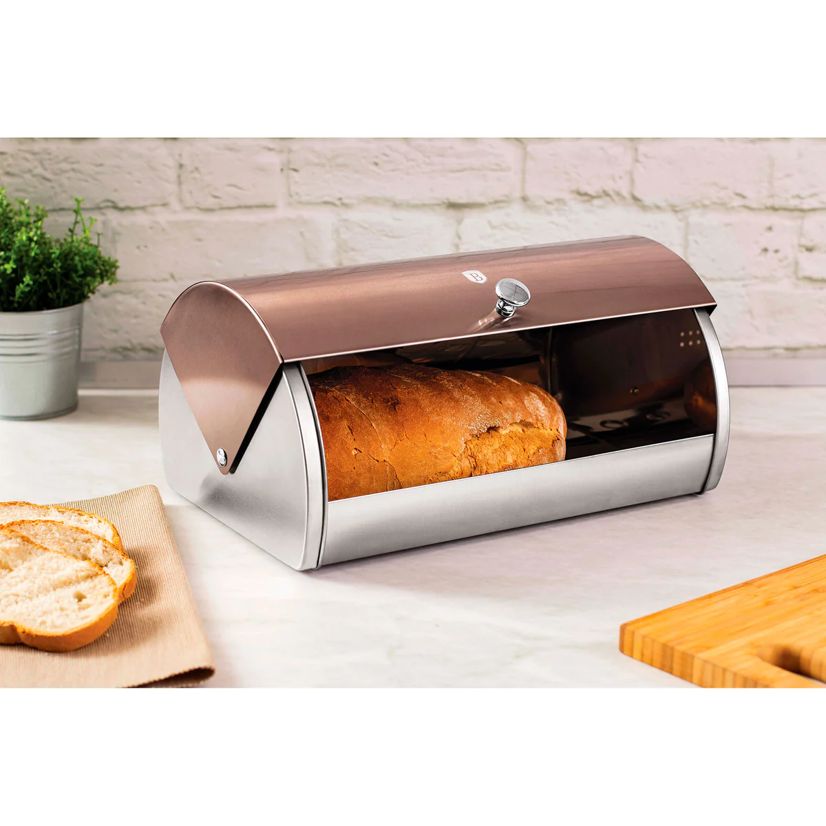 Ensemble Boîte à Pain + 3 Boîtes de Cuisine, Rangement, Acier Inoxydab