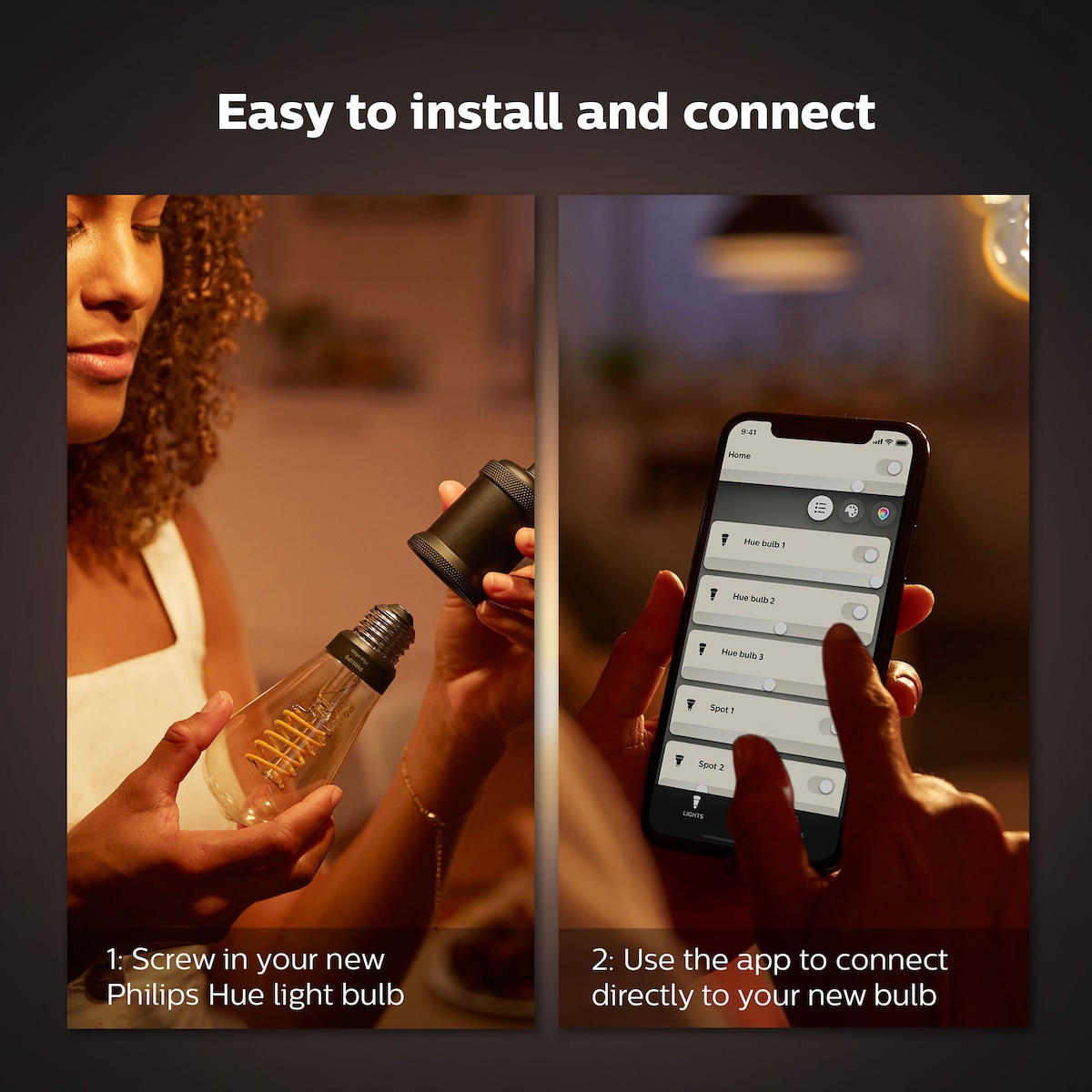 Philips Hue W lyspære 7,2W Filament ST72 E27