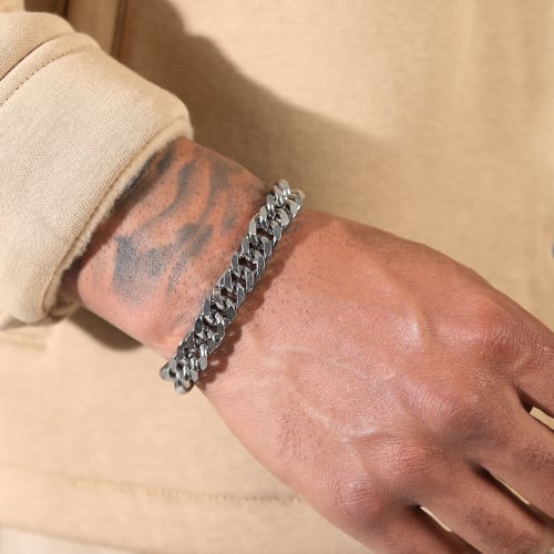 Bracelet Maille Gourmette 10mm Argenté