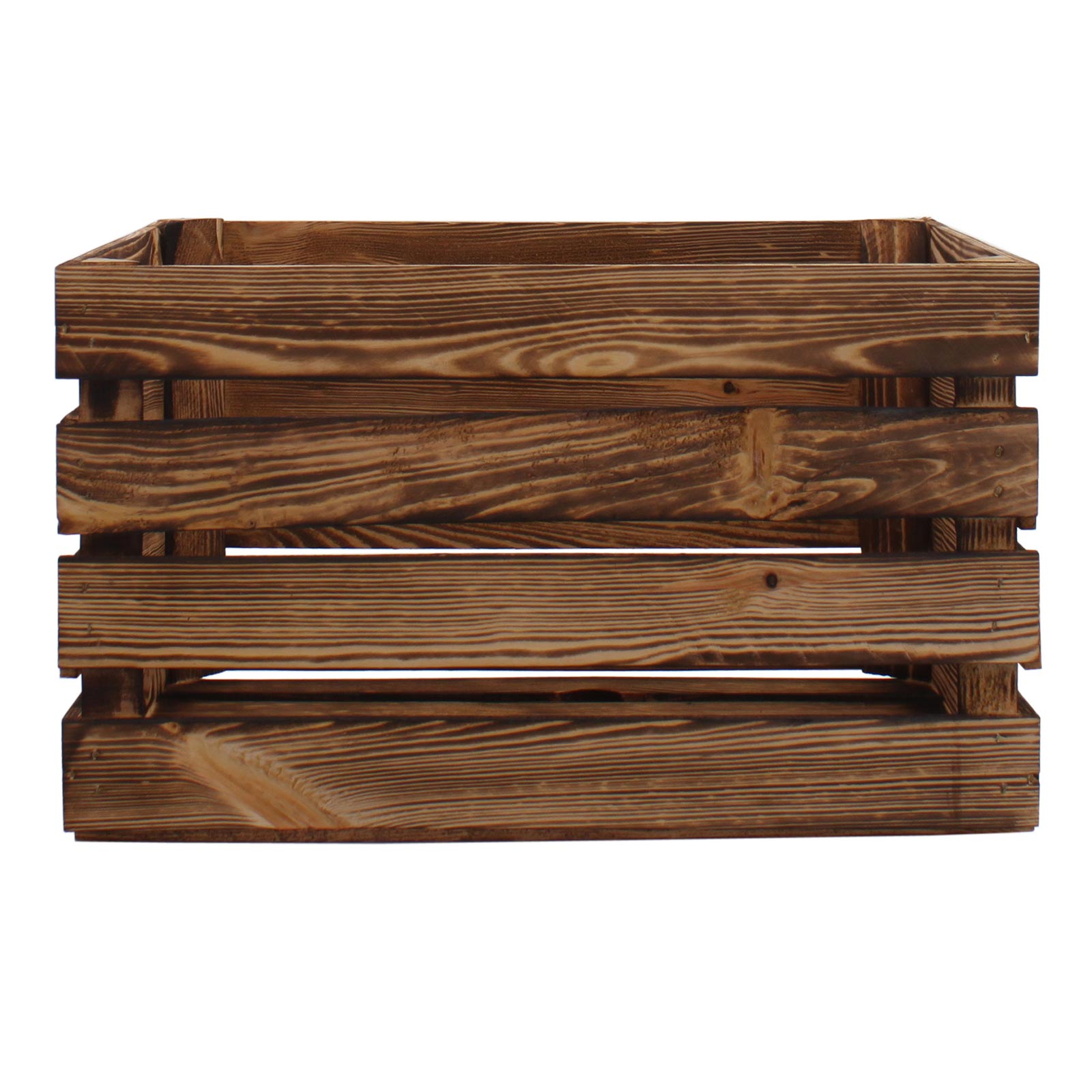Deko-Holzkiste - natur geflammt matt - 40x30 cm
