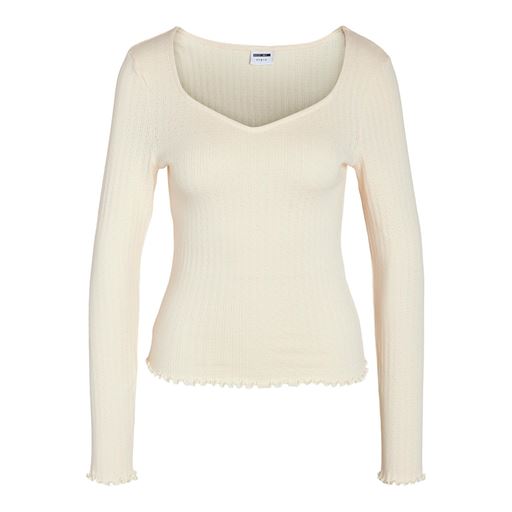 Noisy May Anna Heart Bluse, Pearled Ivory, L