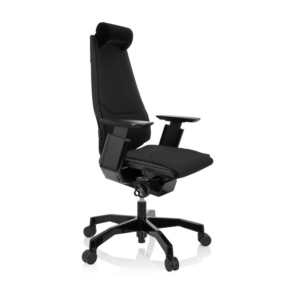 High End Bürostuhl GENIDIA BLACK Stoff mit Armlehnen hjh OFFICE
