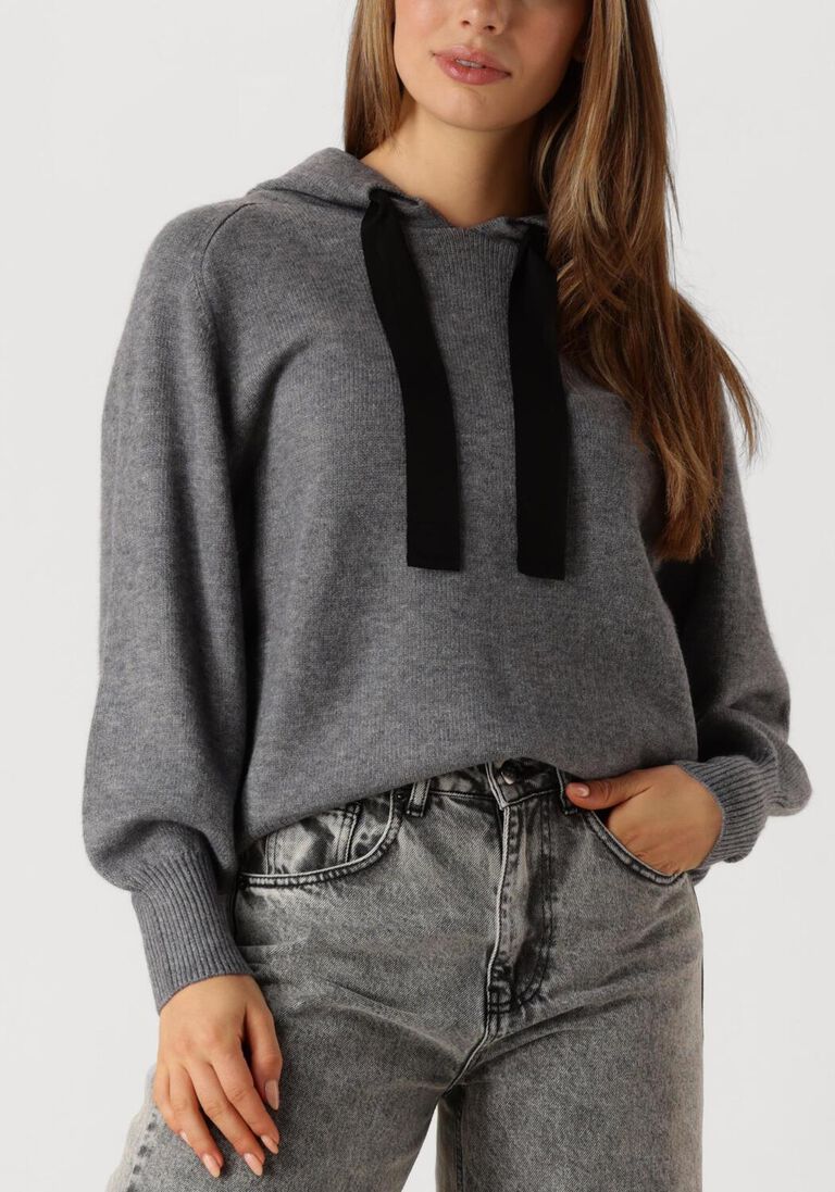 grijze co'couture trui row hoodie knit