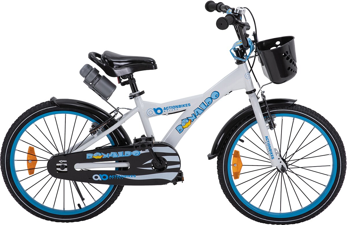 Actionbikes Kinderfahrrad Donaldo 20 Zoll, V-Brake-Bremsen, höhenverstellbar, Seitenständer, Korb