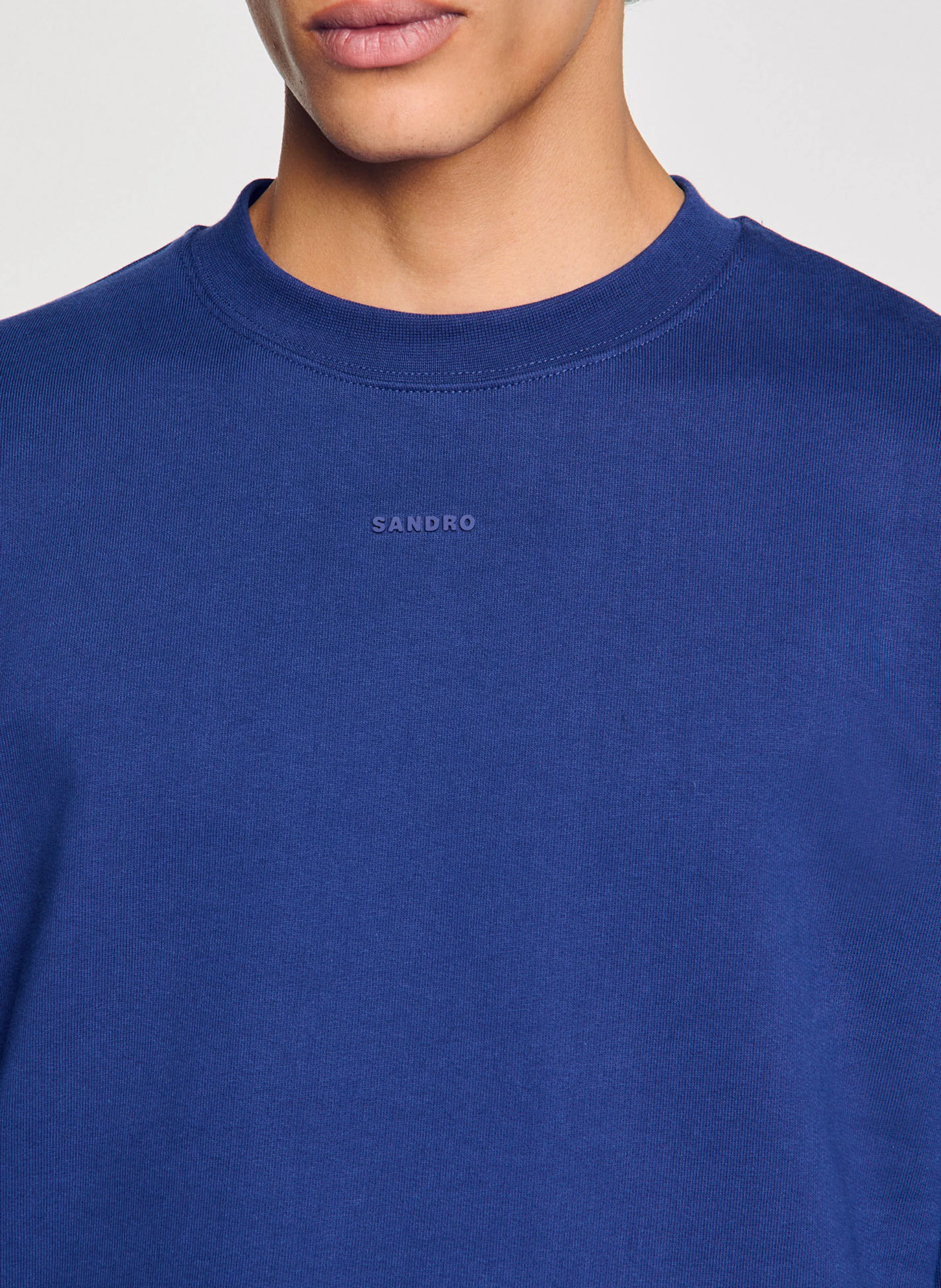 Sweat brodé en coton | Bleu
