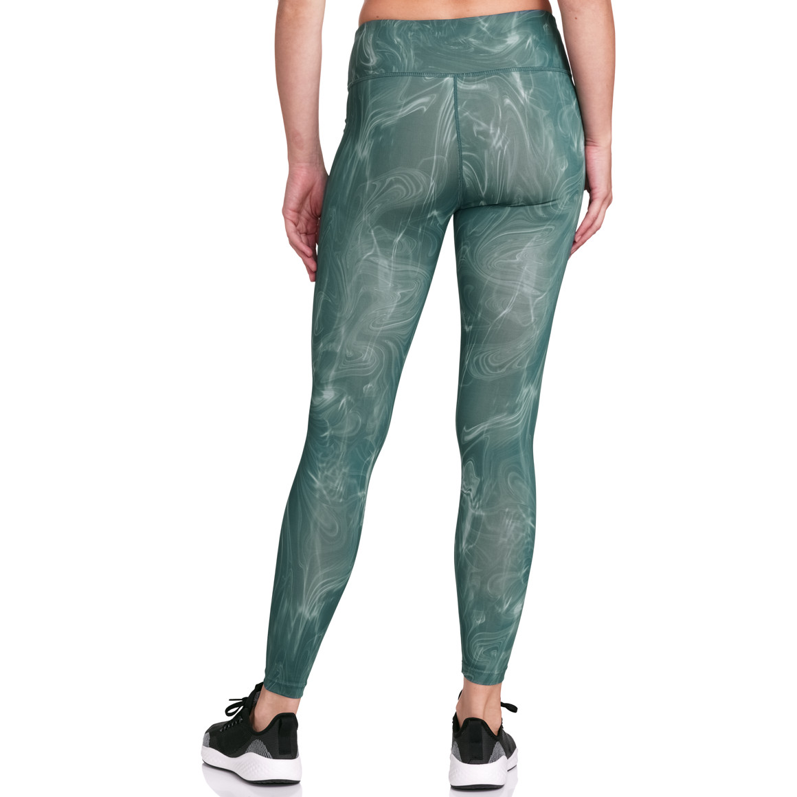 Gina Sports Damen Sport-Leggings mit Allover-Print dunkelgrün