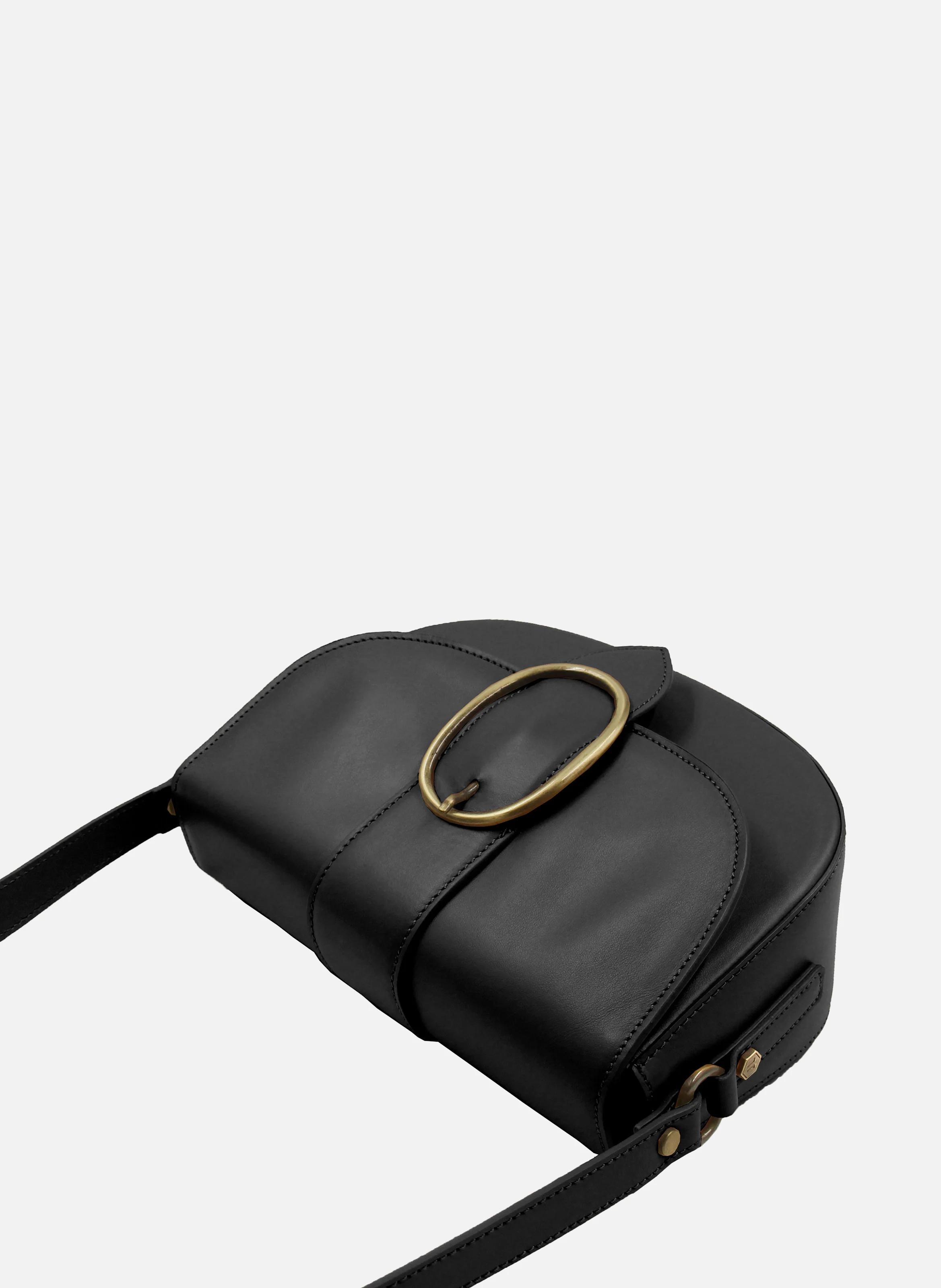 Sac boucle cuir lisse | Noir