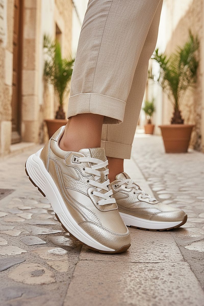 Xsensible Liberty Stretchwalker Sneakers Goud Dames