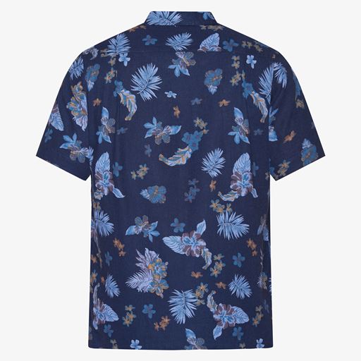 Signal Tramp Hawaii Print Skjorte, Blue Captain, 3XL