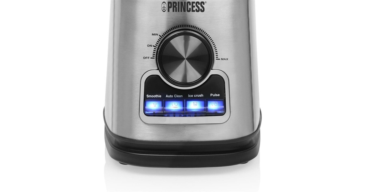 Princess212094 Blender Solid Pro  (Roestvrij staal/zwart, 1,75 liter | RVS messenblok 6 messen | auto-clean-functie | onderdelen vaatwasserbestending)