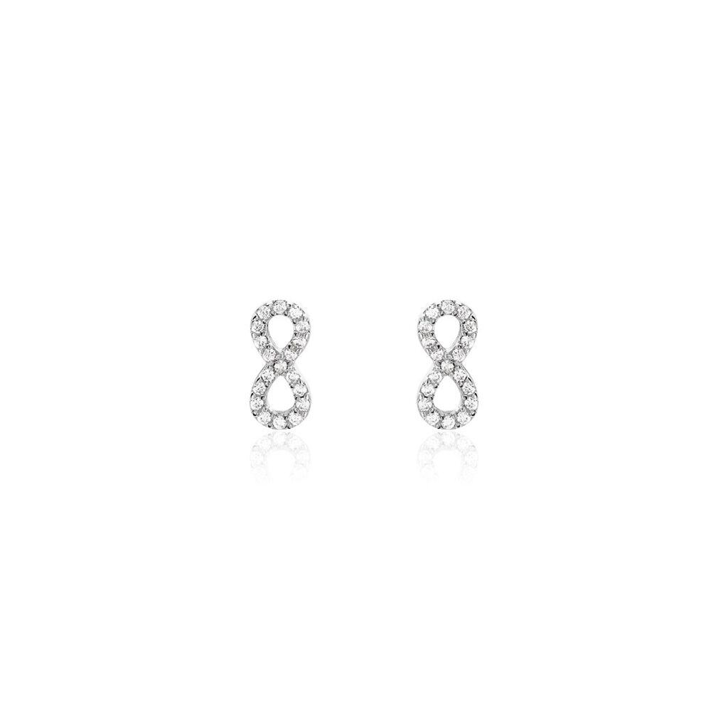 Boucles D'oreilles Puces Terah Argent Blanc Oxyde De Zirconium