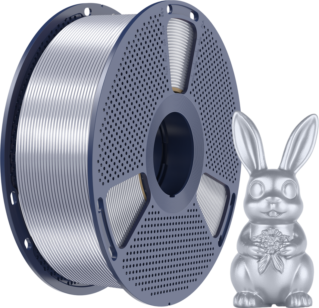 SUNLU  Silk PLA+ Silver, 1,75 mm / 1000 g    PLA Material mit glänzendem Finish